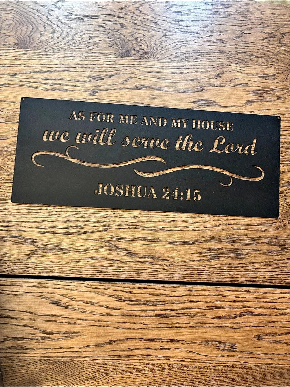 Metal Scripture Wall Sign Black